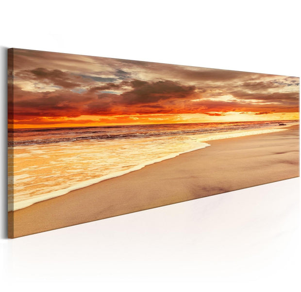 Stretched Canvas Landscape Art - Beach: Beatiful Sunset-Tiptophomedecor