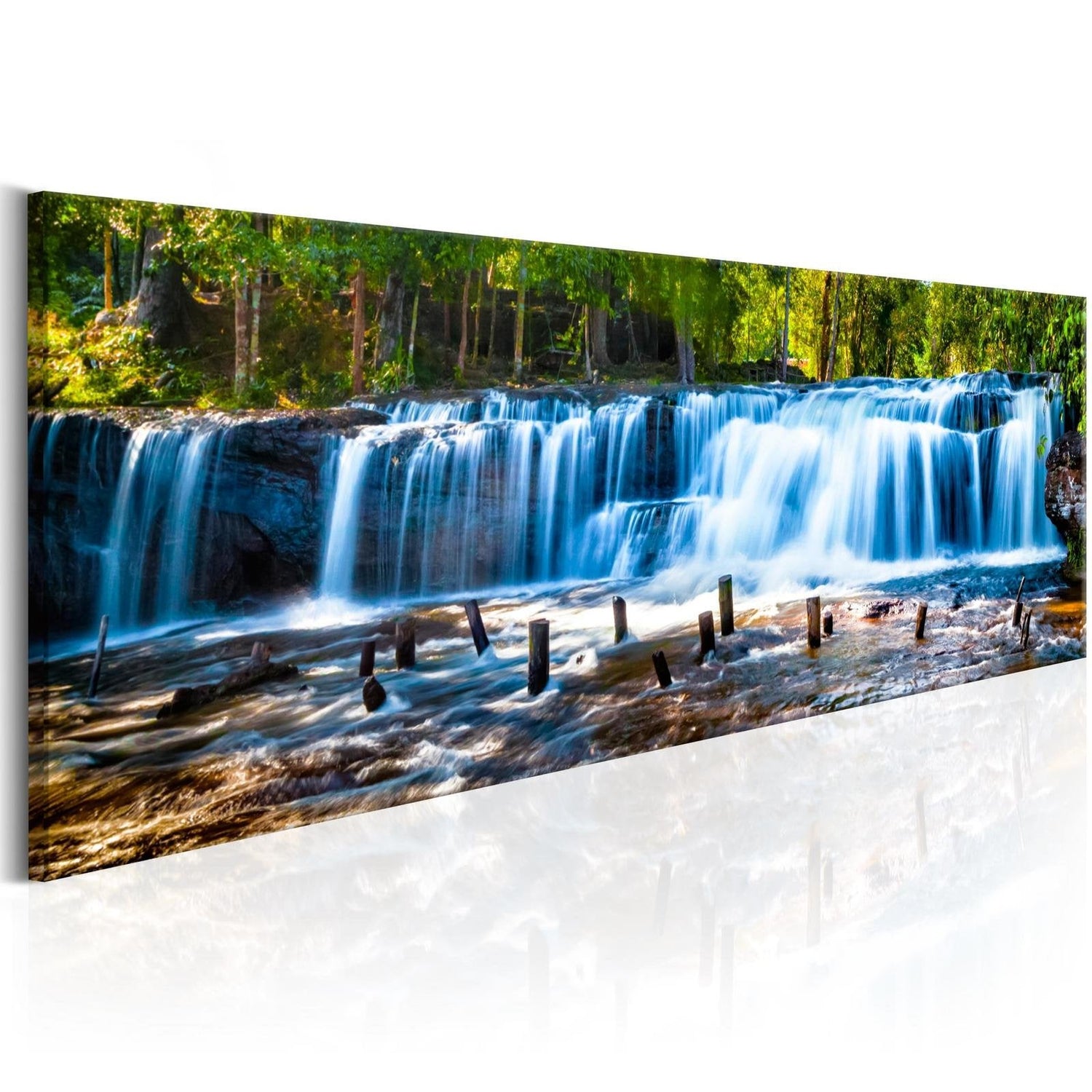 Stretched Canvas Landscape Art - Beautiful Waterfall-Tiptophomedecor