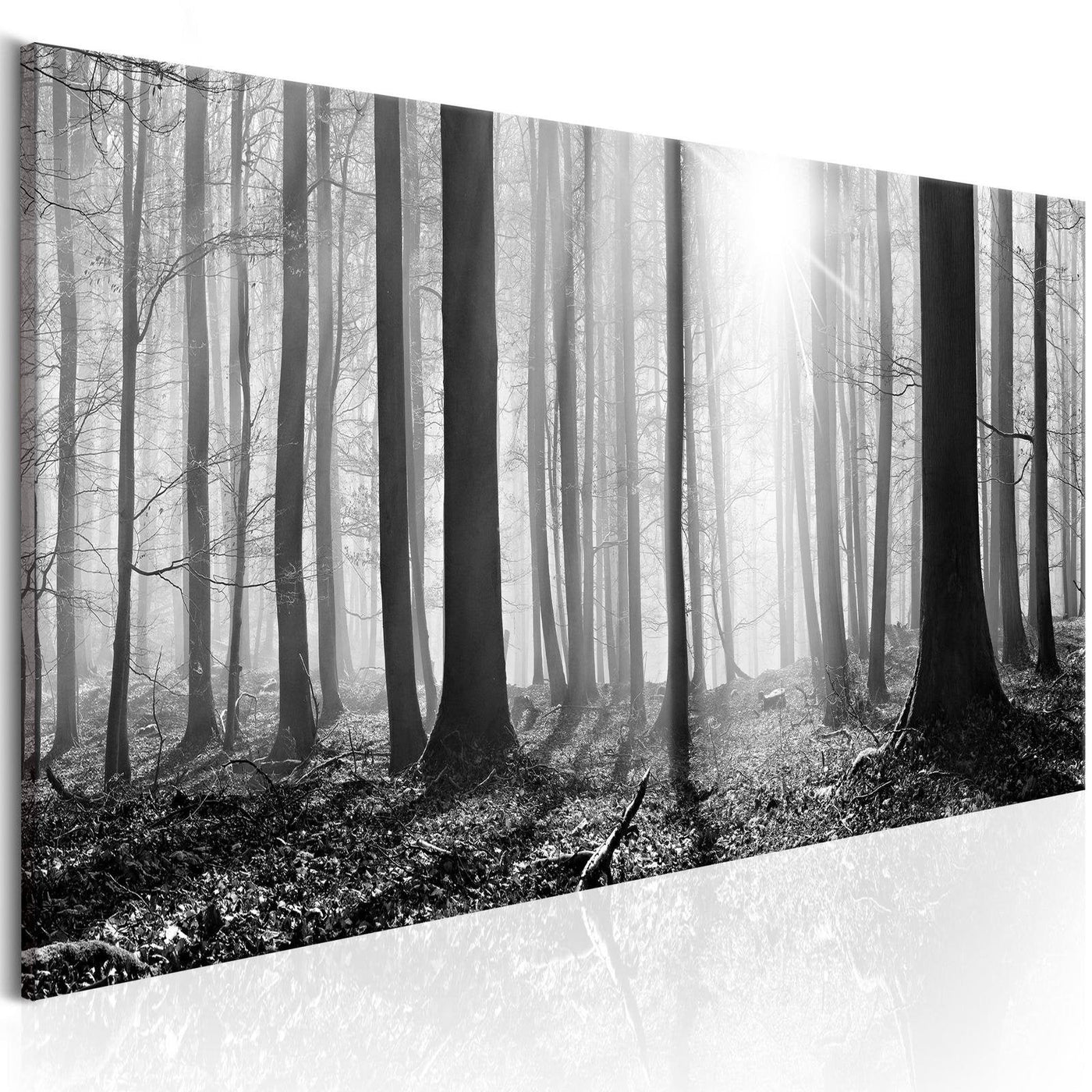 Stretched Canvas Landscape Art - Black And White Forest-Tiptophomedecor