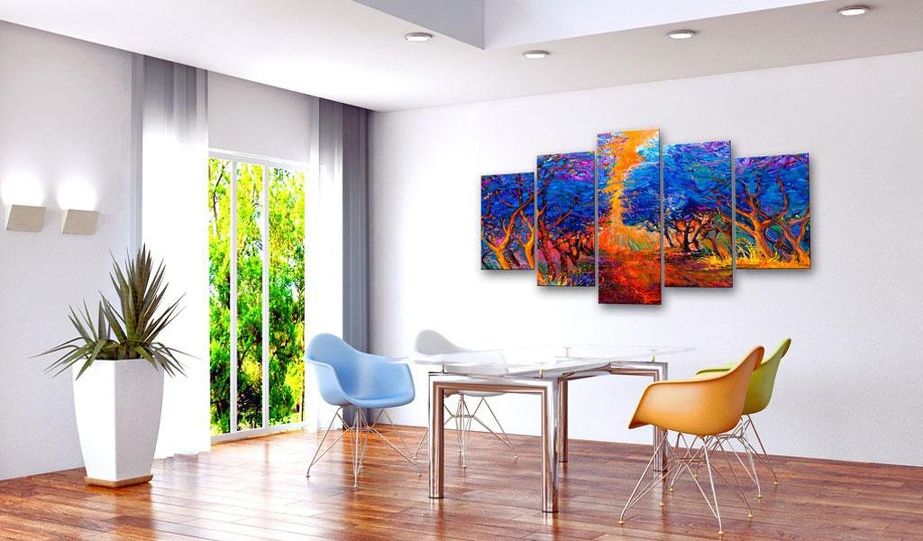 Stretched Canvas Landscape Art - Blue Valley-Tiptophomedecor