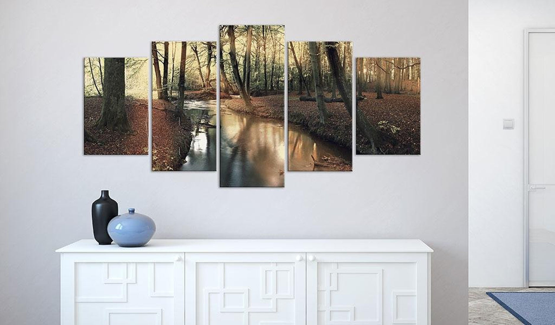 Stretched Canvas Landscape Art - Brown Autumn: Forest-Tiptophomedecor