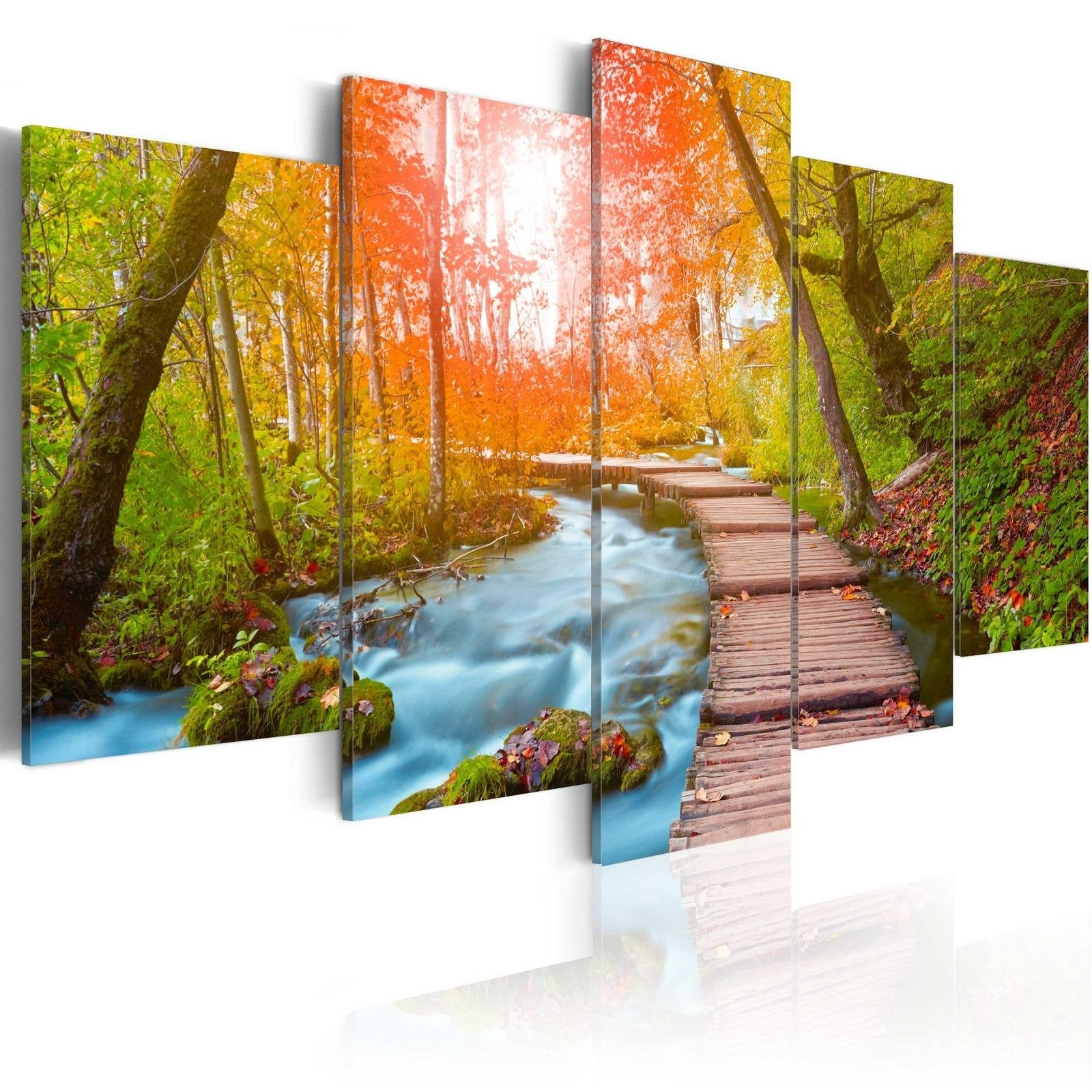Stretched Canvas Landscape Art - By The Riverside-Tiptophomedecor
