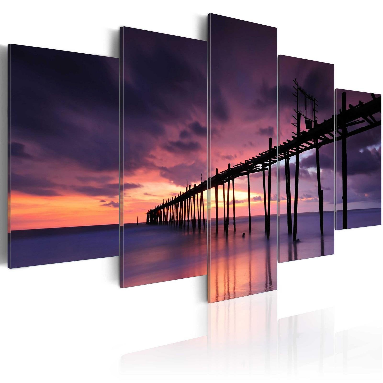 Stretched Canvas Landscape Art - Coast Before The Dusk-Tiptophomedecor