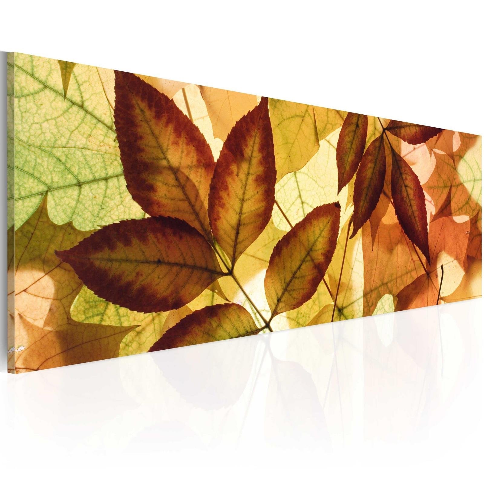 Stretched Canvas Landscape Art - Collage - Leaves-Tiptophomedecor