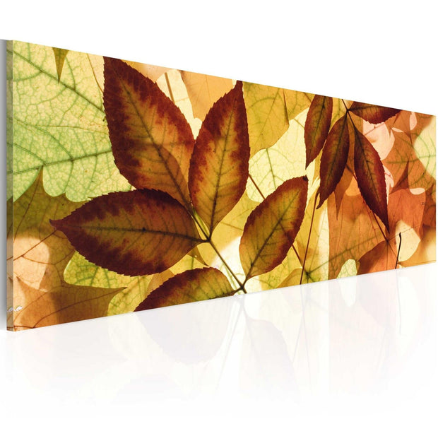 Stretched Canvas Landscape Art - Collage - Leaves-Tiptophomedecor