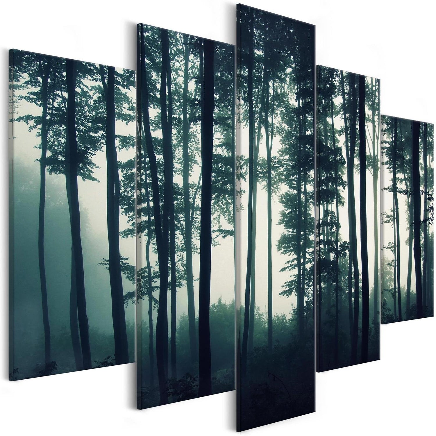 Stretched Canvas Landscape Art - Dark Forest 5 Piece-Tiptophomedecor
