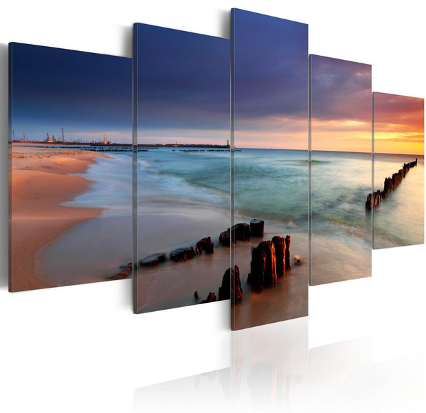 Stretched Canvas Landscape Art - Dawn By The Sea-Tiptophomedecor