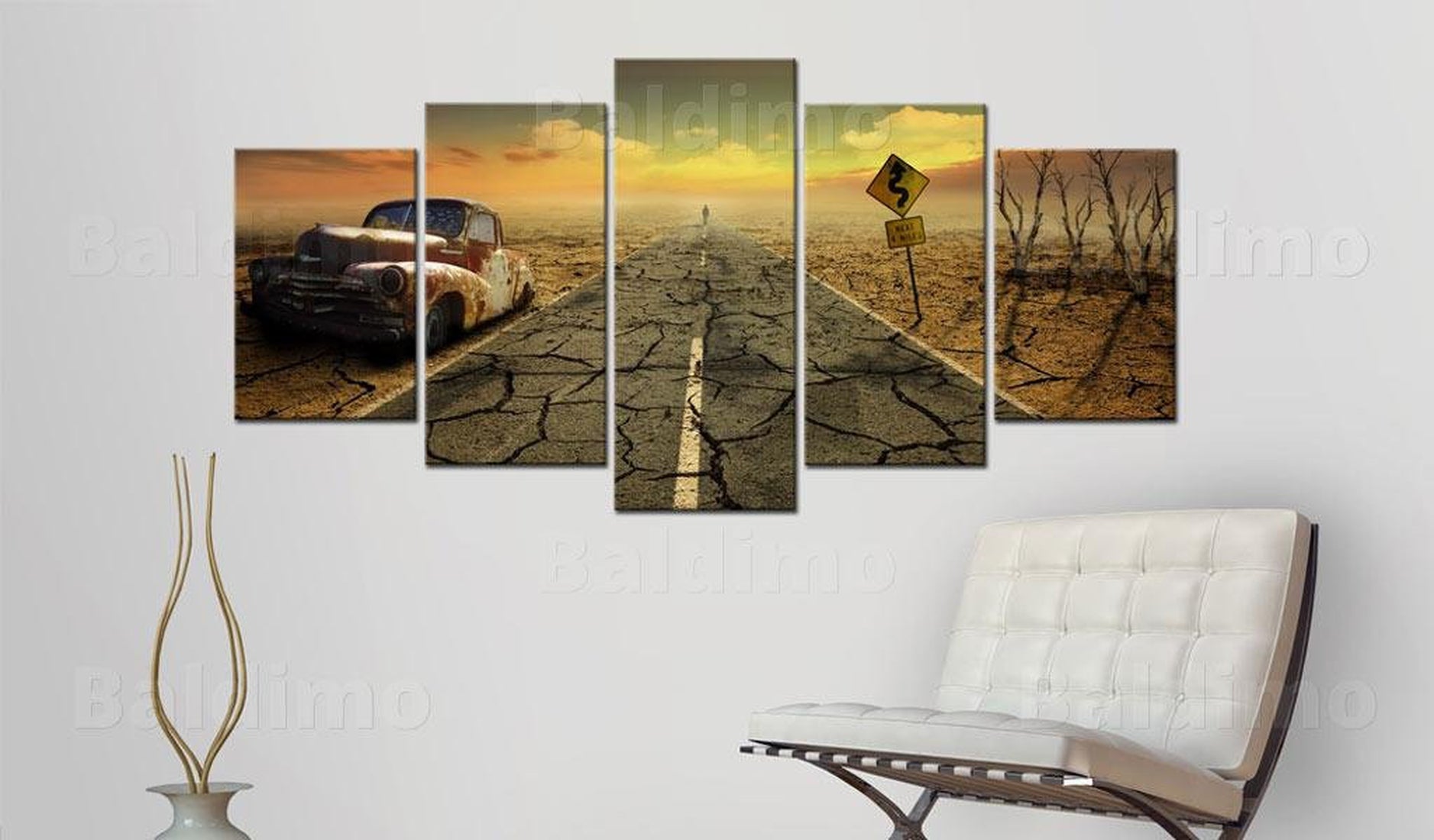 Stretched Canvas Landscape Art - Difficult Road-Tiptophomedecor