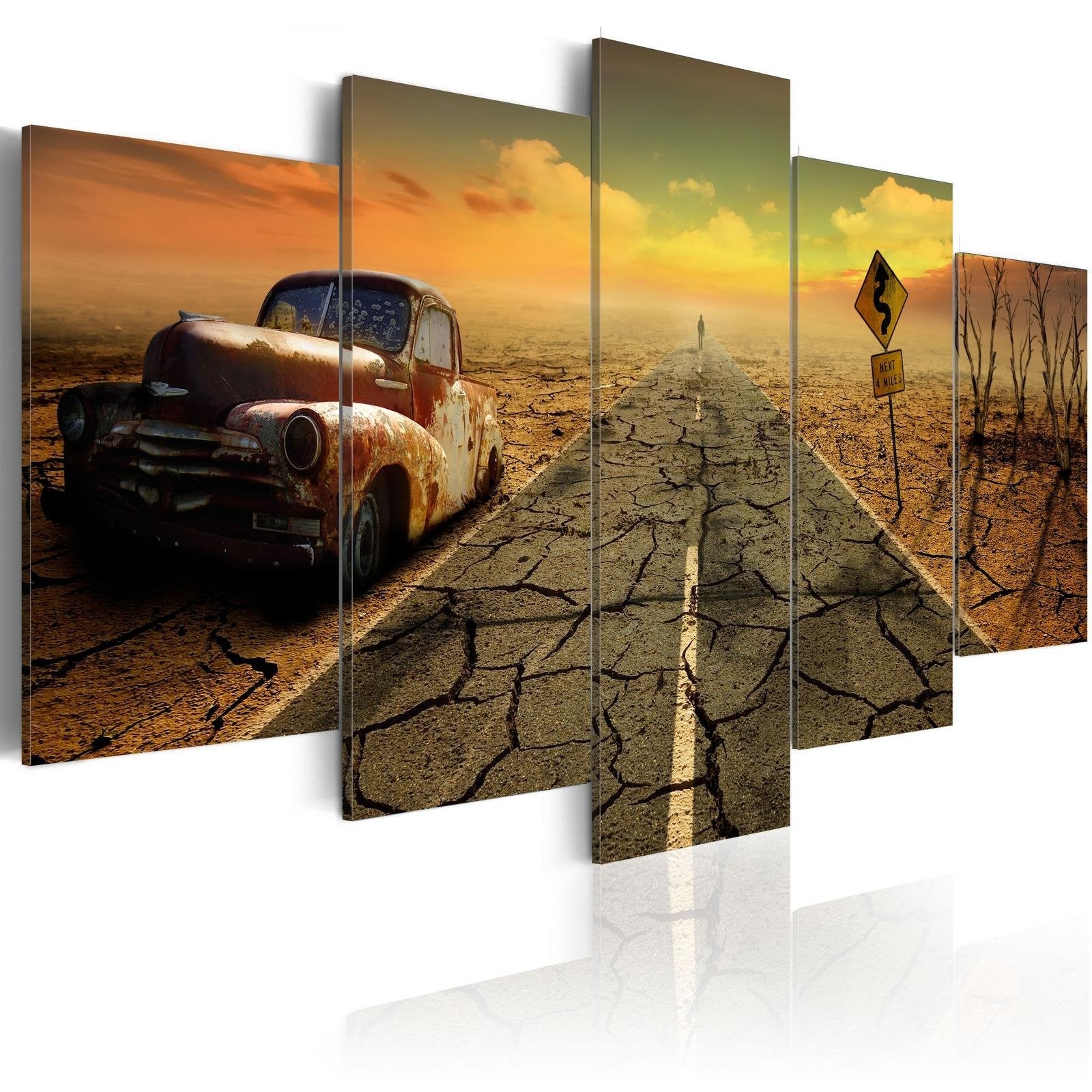 Stretched Canvas Landscape Art - Difficult Road-Tiptophomedecor