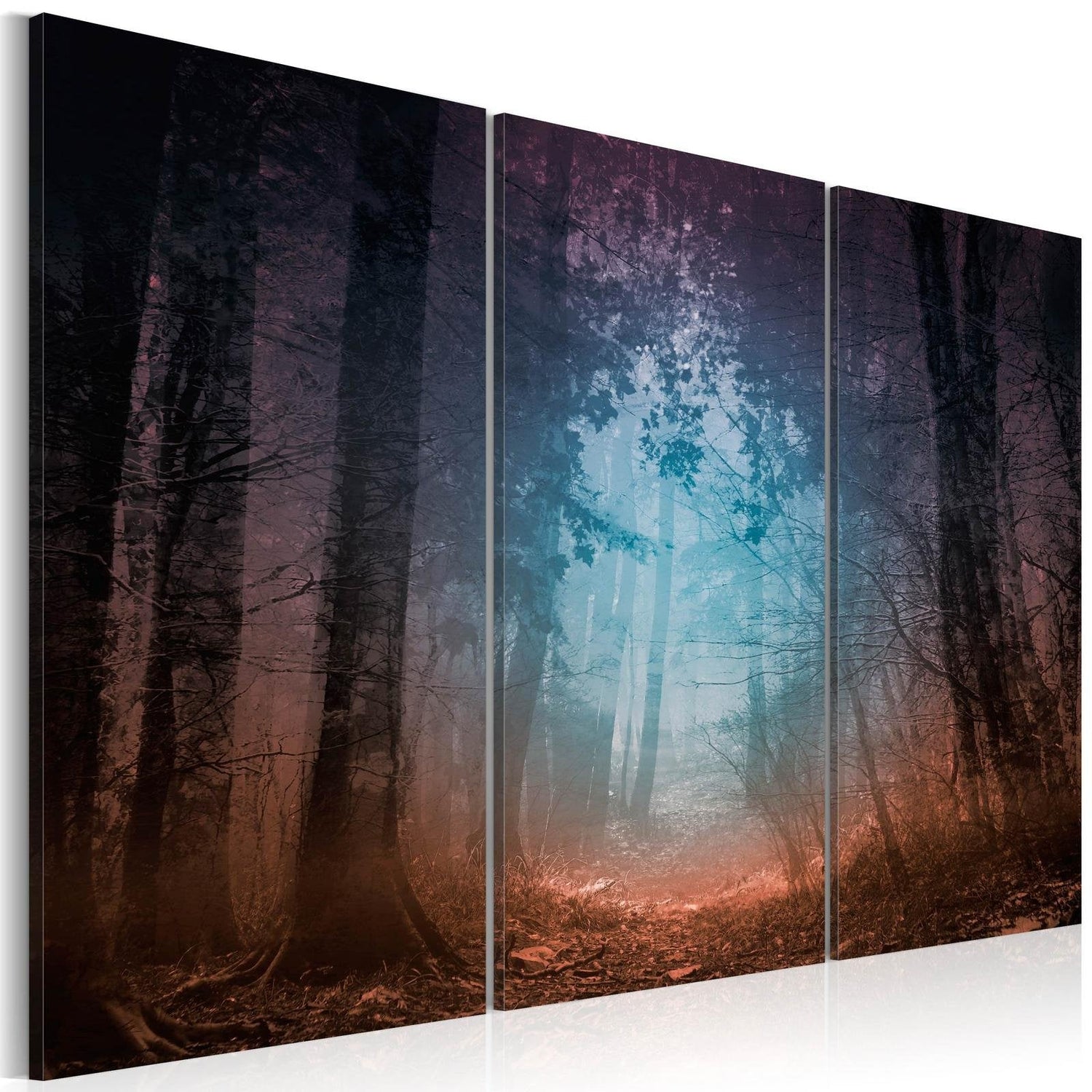 Stretched Canvas Landscape Art - Edge Of The Forest 3 Piece-Tiptophomedecor