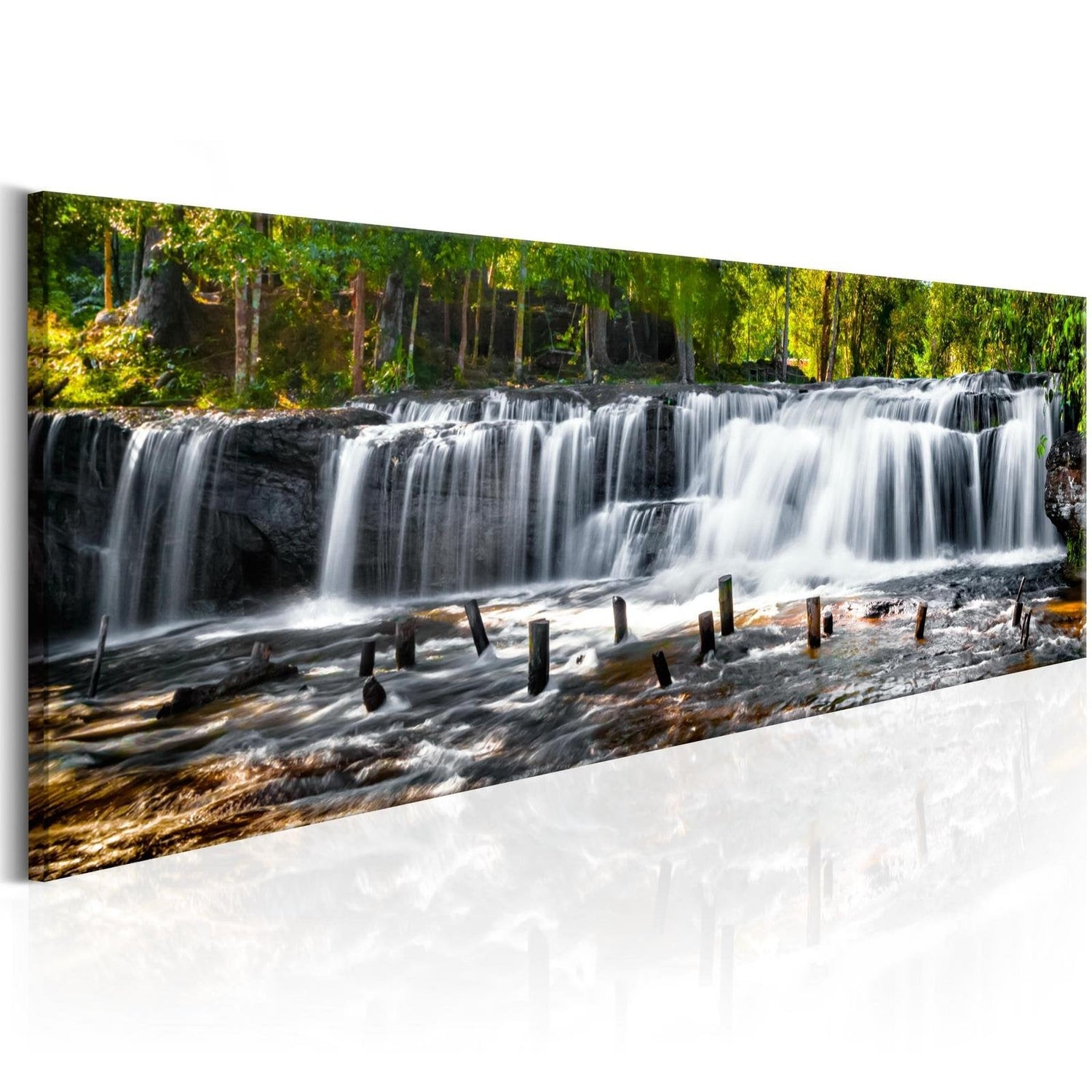 Stretched Canvas Landscape Art - Fairytale Waterfall-Tiptophomedecor