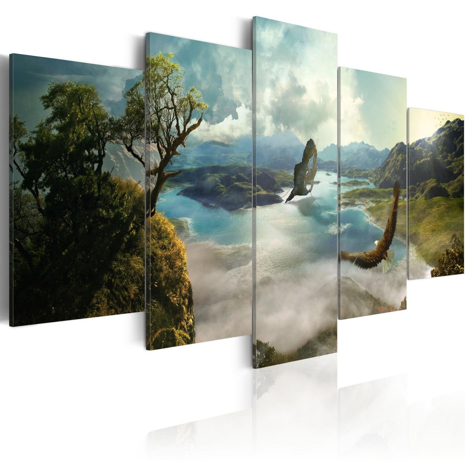 Stretched Canvas Landscape Art - Falcon'S Flight-Tiptophomedecor