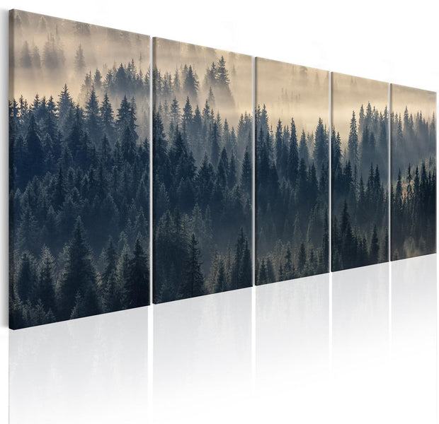 Stretched Canvas Landscape Art - Fir In The Fog-Tiptophomedecor