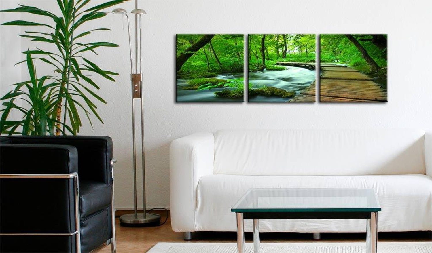Stretched Canvas Landscape Art - Forest Broadwalk 3 Piece-Tiptophomedecor