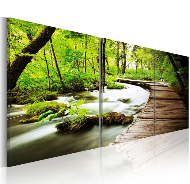 Stretched Canvas Landscape Art - Forest Brook-Tiptophomedecor