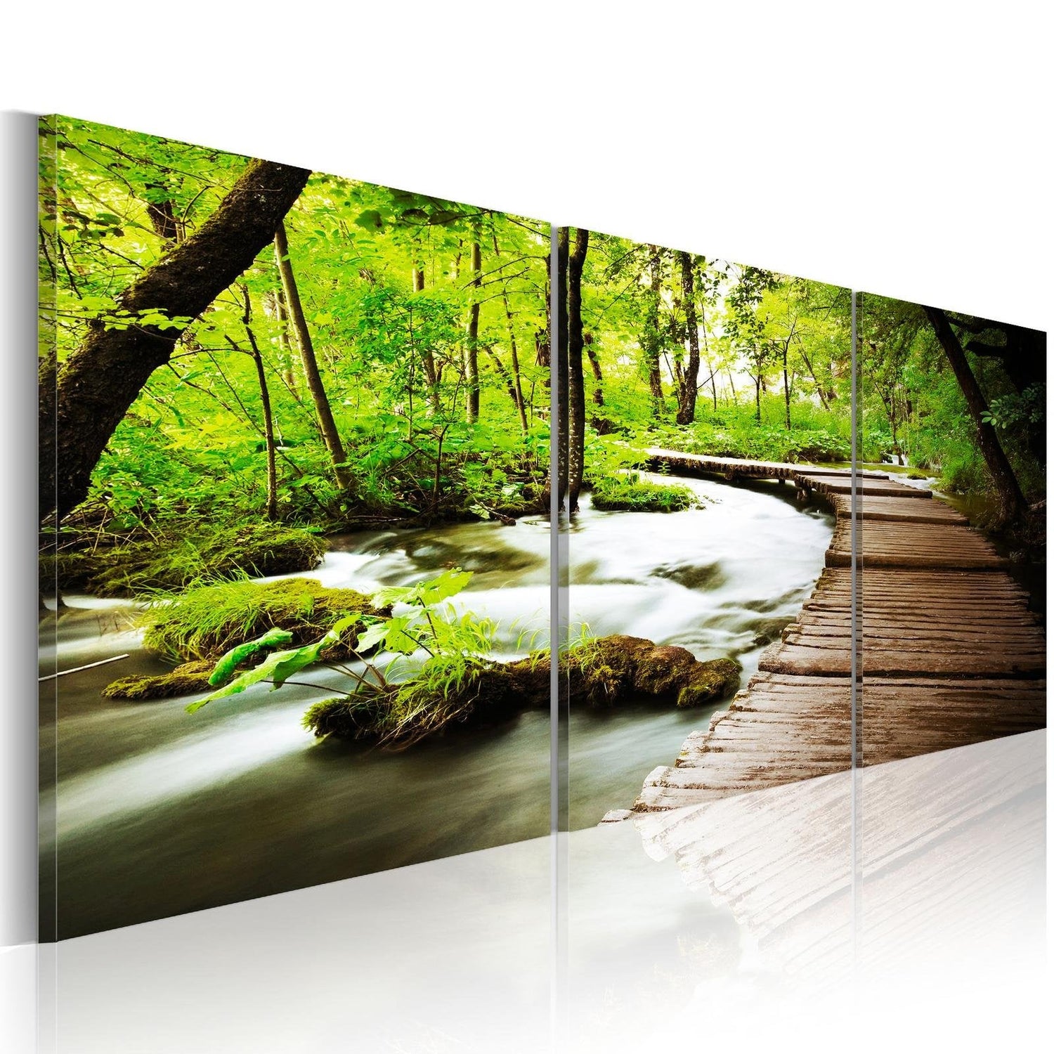 Stretched Canvas Landscape Art - Forest Brook-Tiptophomedecor