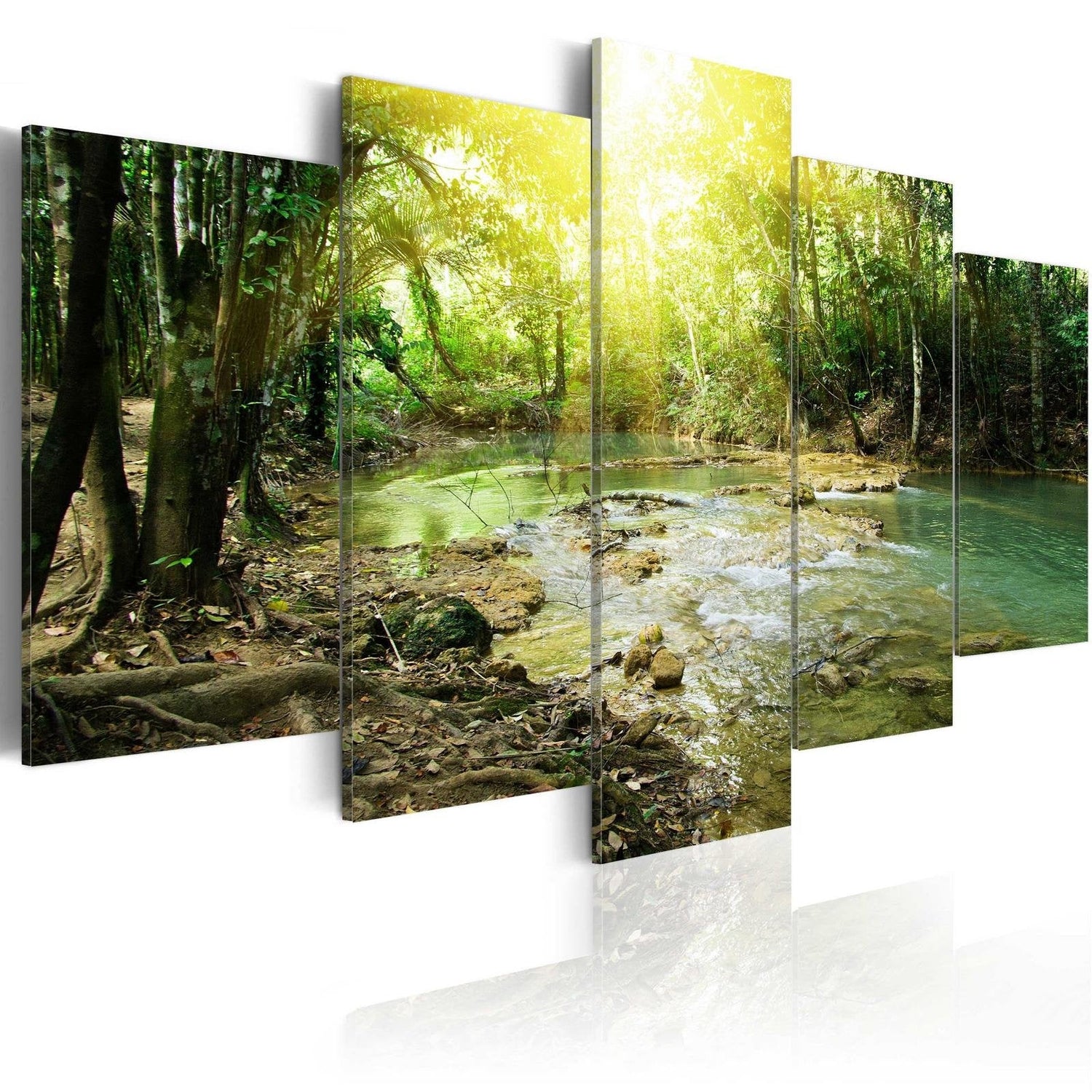Stretched Canvas Landscape Art - Forest River-Tiptophomedecor