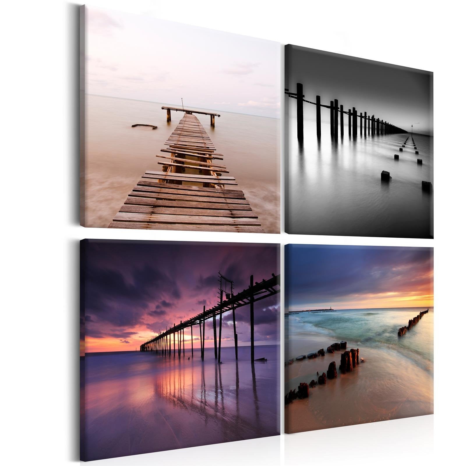 Stretched Canvas Landscape Art - Four Views-Tiptophomedecor