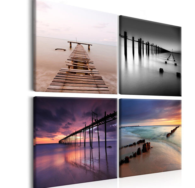 Stretched Canvas Landscape Art - Four Views-Tiptophomedecor