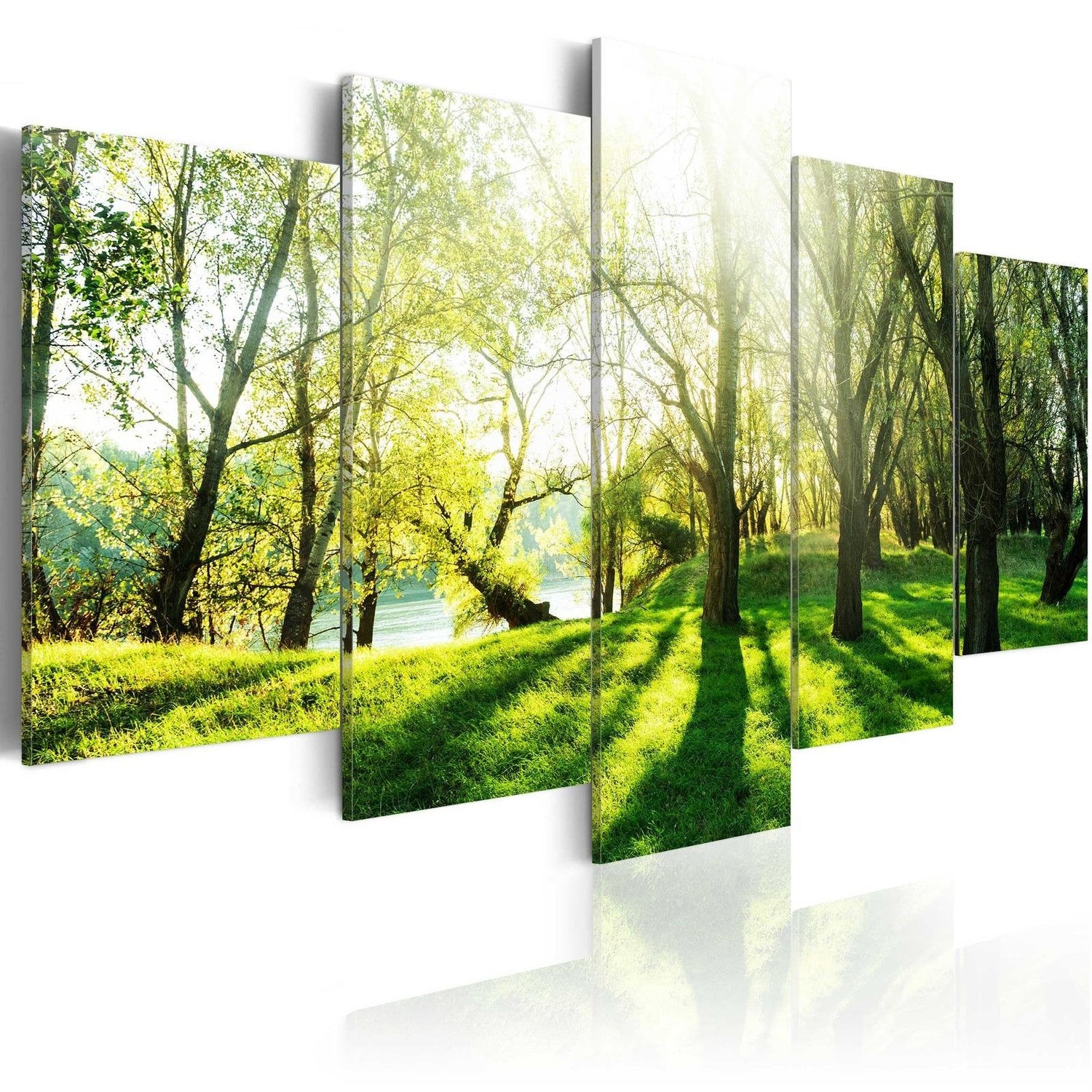 Stretched Canvas Landscape Art - Green Glade-Tiptophomedecor