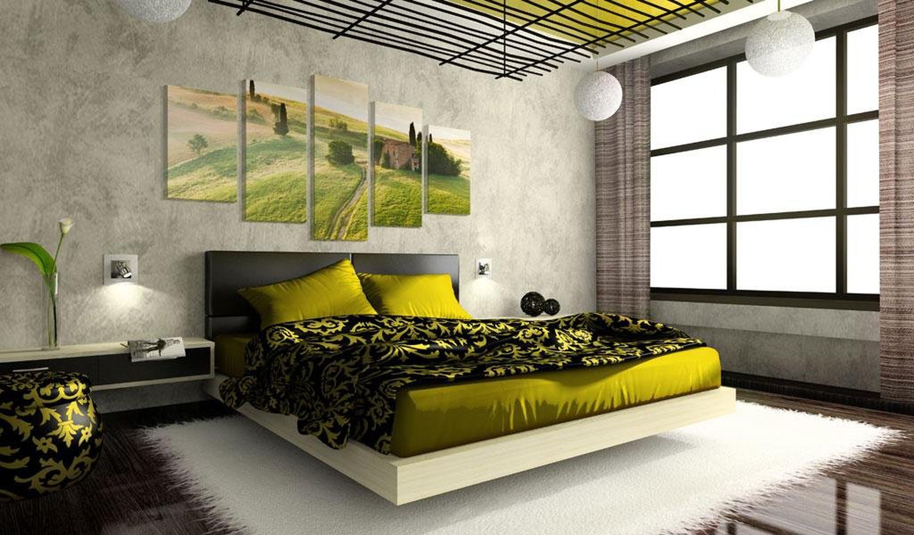 Stretched Canvas Landscape Art - Green Tuscany-Tiptophomedecor