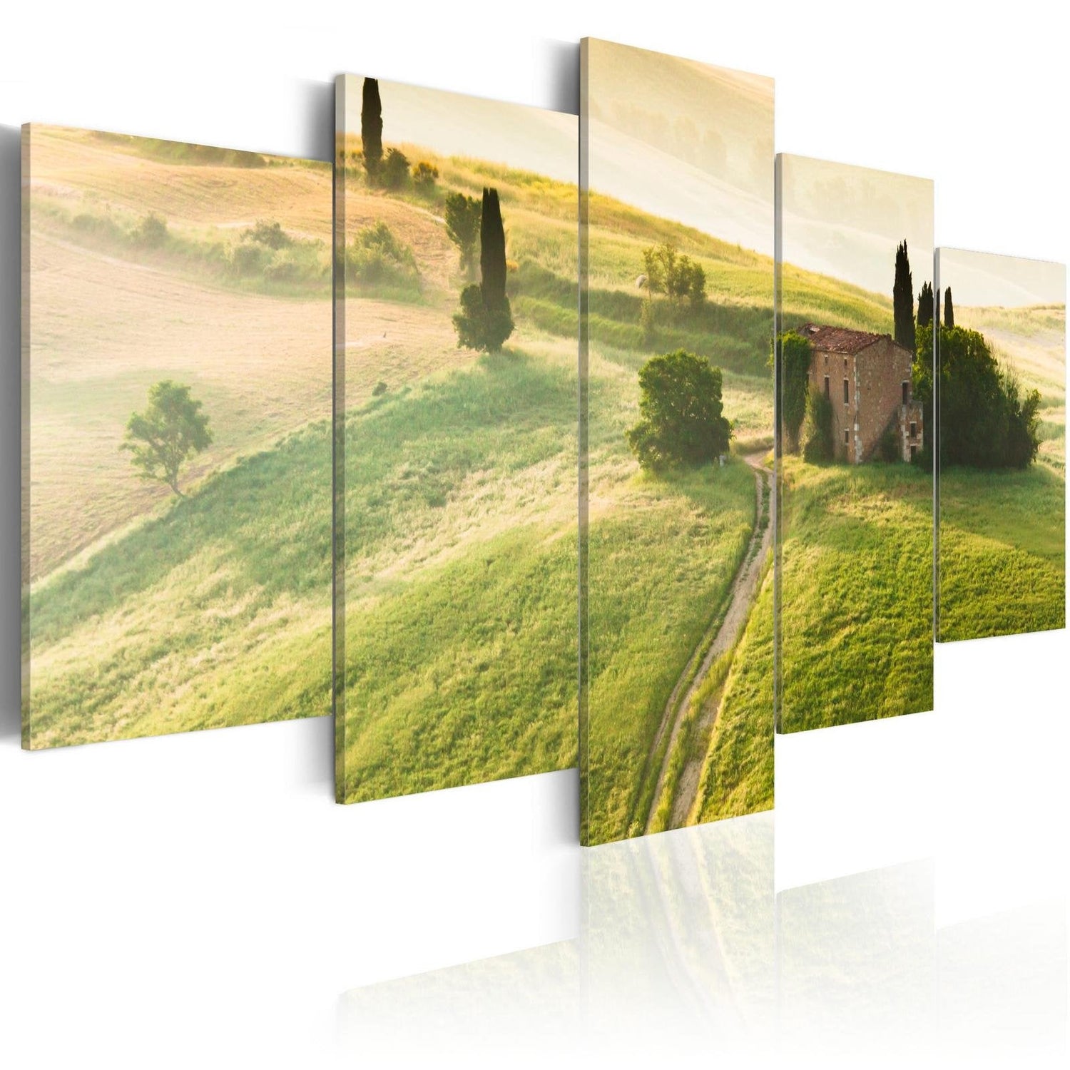 Stretched Canvas Landscape Art - Green Tuscany-Tiptophomedecor