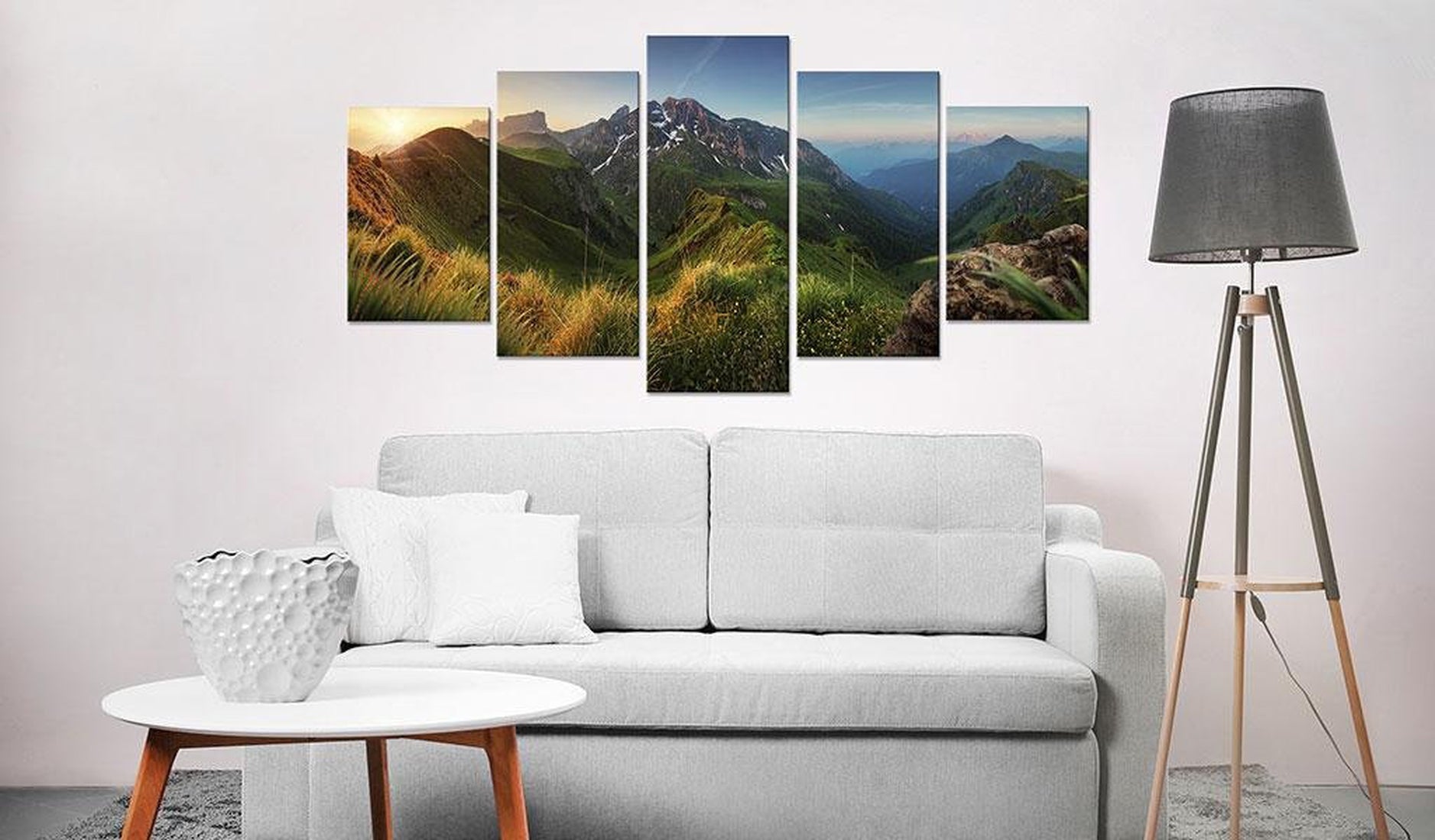 Stretched Canvas Landscape Art - Green Valley-Tiptophomedecor