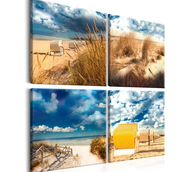 Stretched Canvas Landscape Art - Holiday At The Seaside-Tiptophomedecor