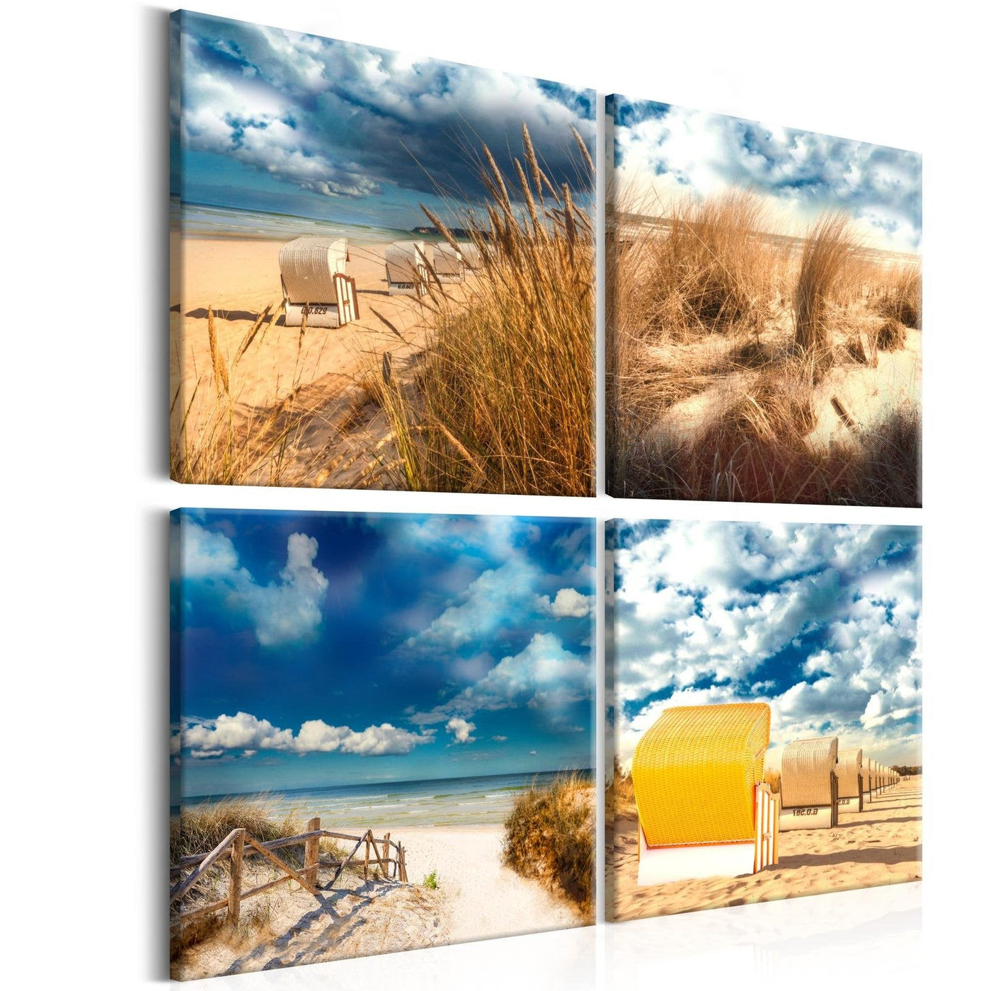 Stretched Canvas Landscape Art - Holiday At The Seaside-Tiptophomedecor