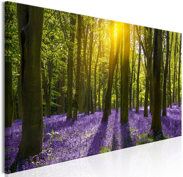 Stretched Canvas Landscape Art - Hyacinth Field Narrow-Tiptophomedecor