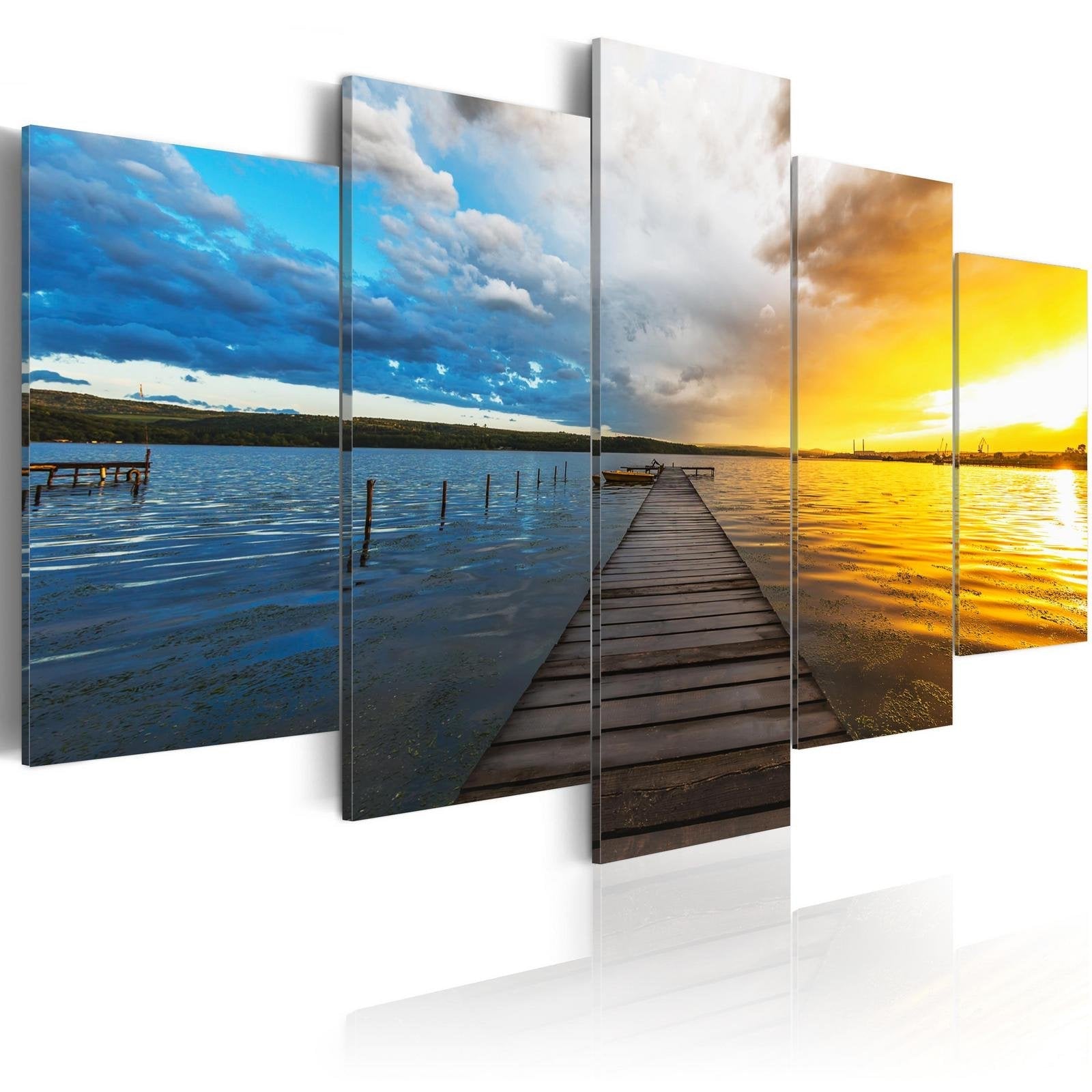 Stretched Canvas Landscape Art - Lake Of Dreams-Tiptophomedecor