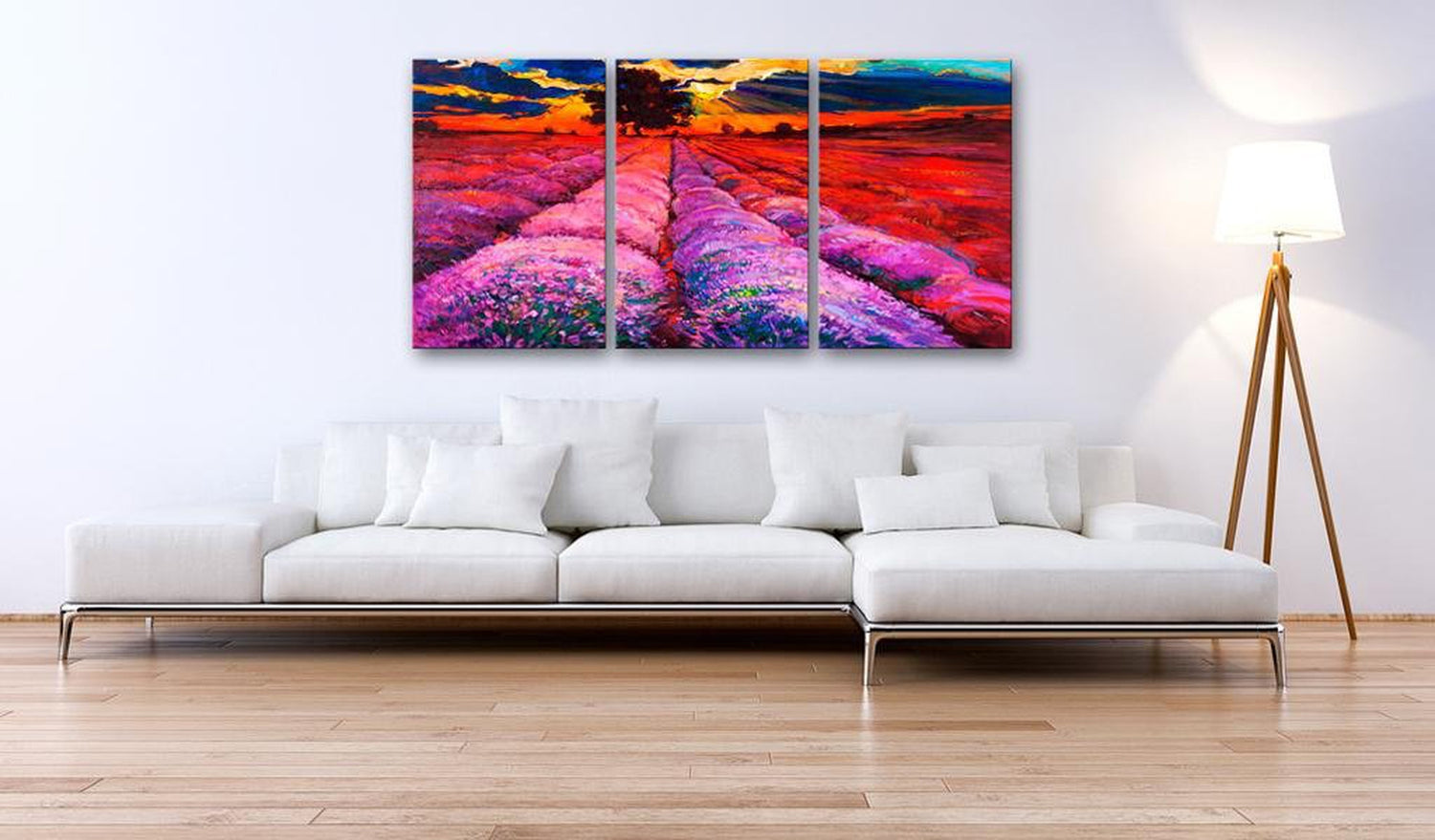 Stretched Canvas Landscape Art - Land Of Colours-Tiptophomedecor