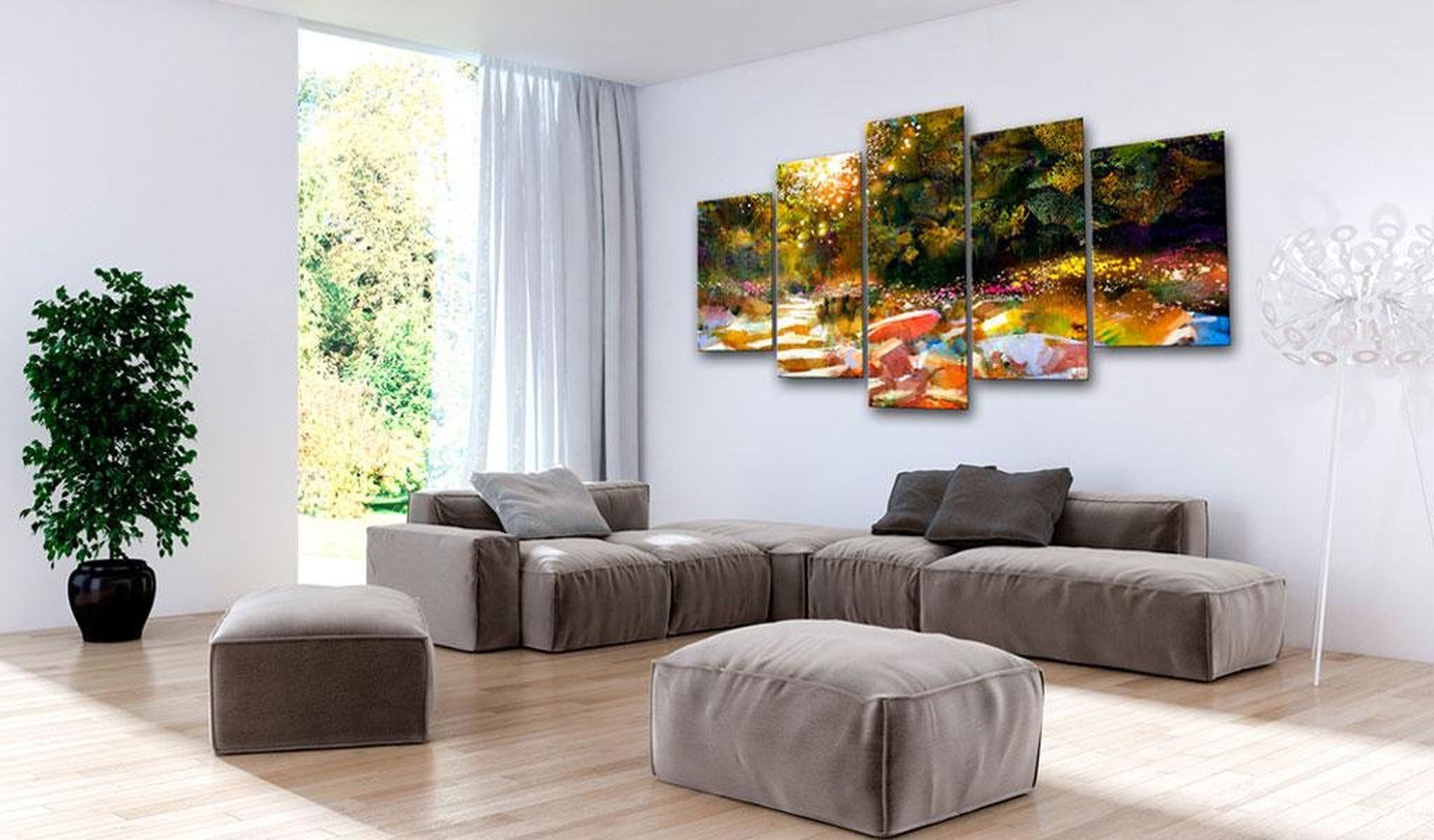 Stretched Canvas Landscape Art - Land Of Fairies-Tiptophomedecor