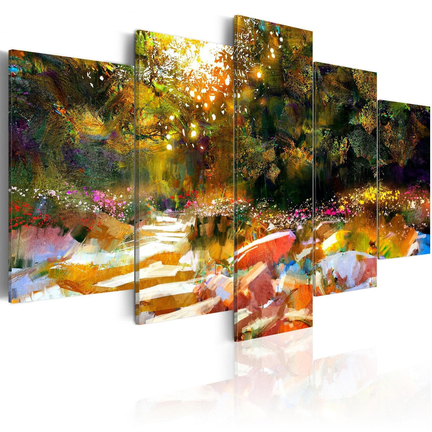 Stretched Canvas Landscape Art - Land Of Fairies-Tiptophomedecor