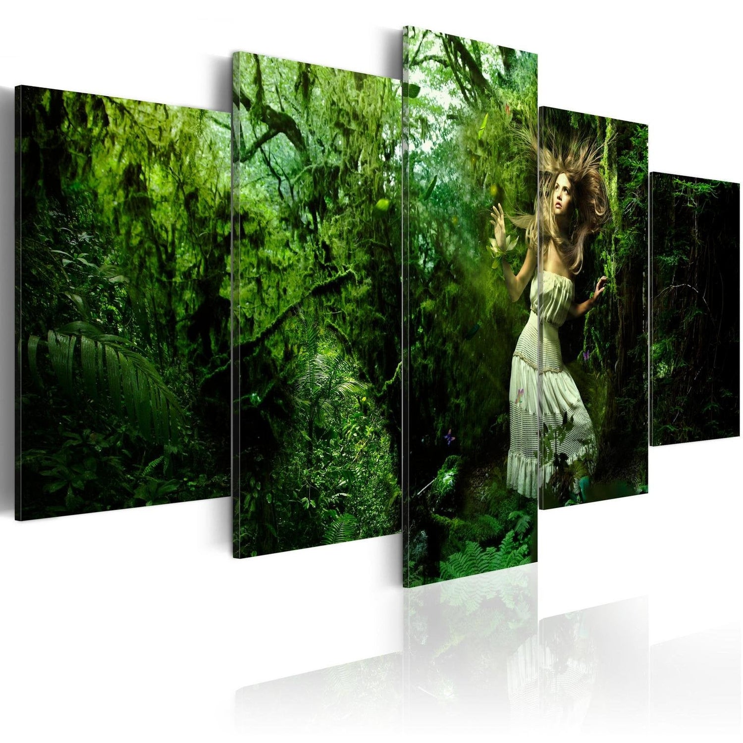 Stretched Canvas Landscape Art - Lost In Greenery-Tiptophomedecor