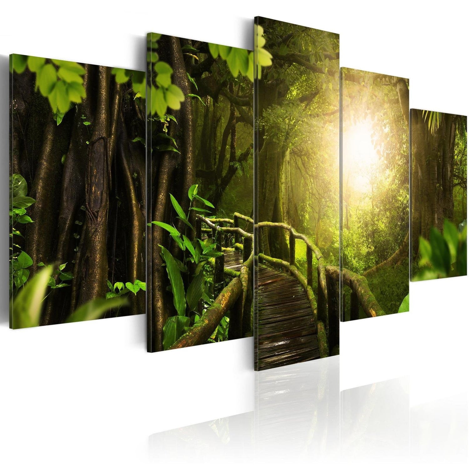 Stretched Canvas Landscape Art - Magical Jungle-Tiptophomedecor