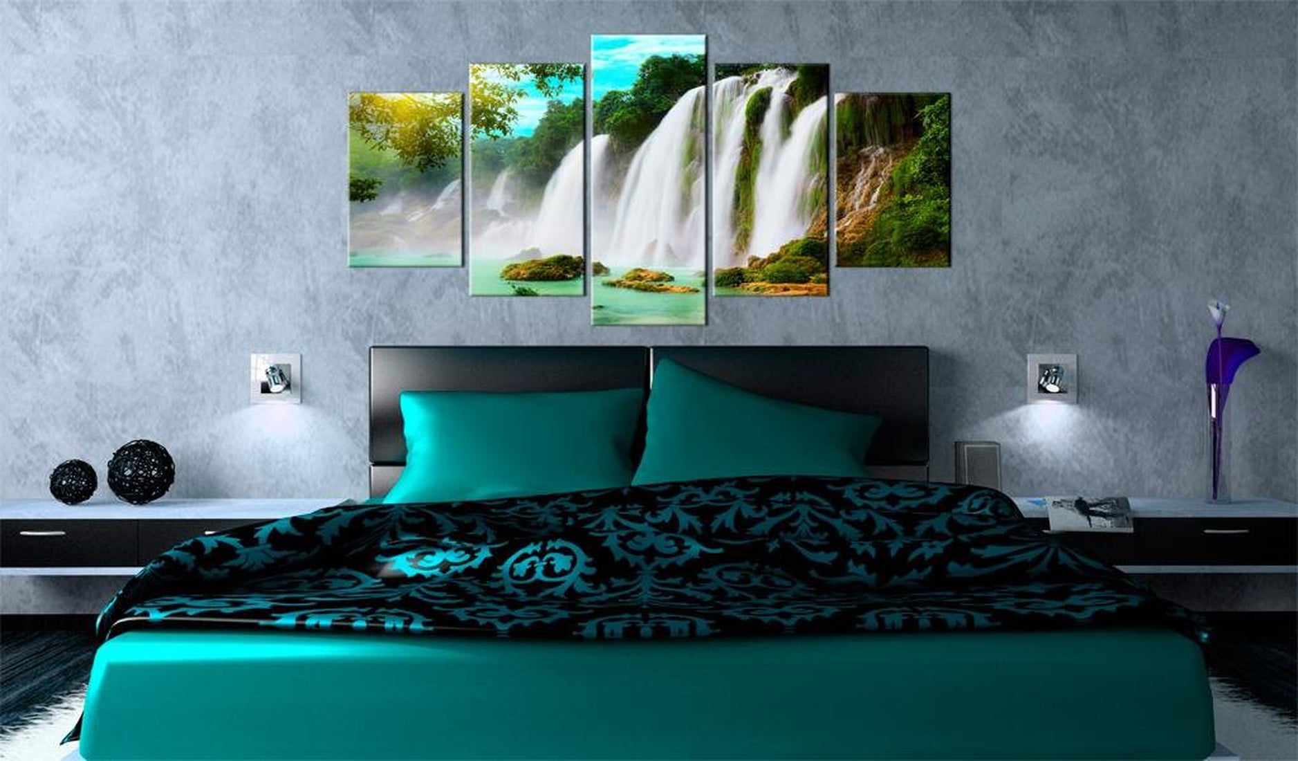 Stretched Canvas Landscape Art - Miracle In Nature 5 Piece-Tiptophomedecor