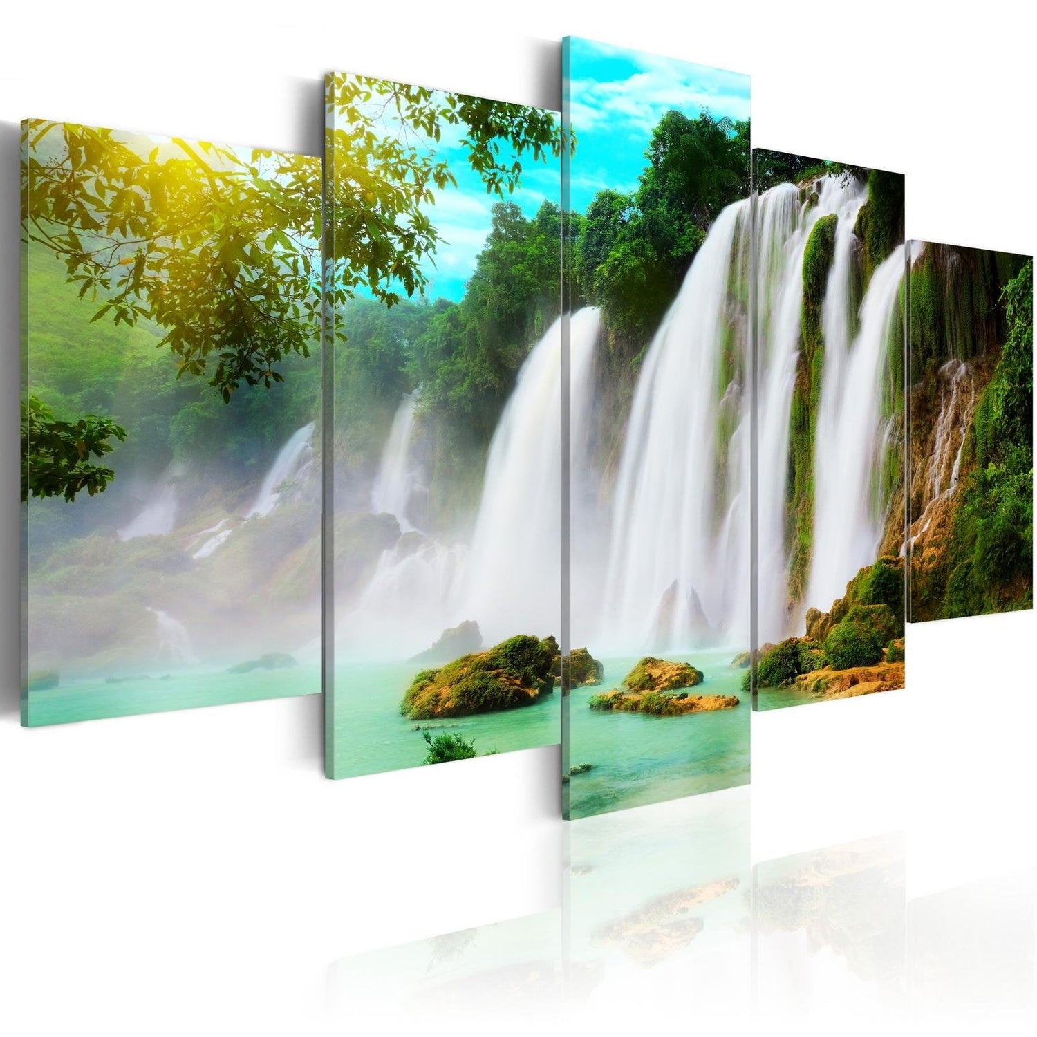 Stretched Canvas Landscape Art - Miracle In Nature 5 Piece-Tiptophomedecor