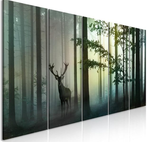 Stretched Canvas Landscape Art - Morning 5 Piece Green-Tiptophomedecor
