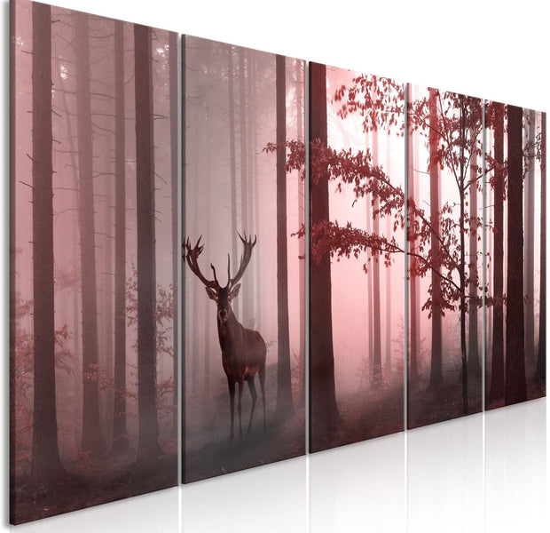 Stretched Canvas Landscape Art - Morning 5 Piece Pink-Tiptophomedecor