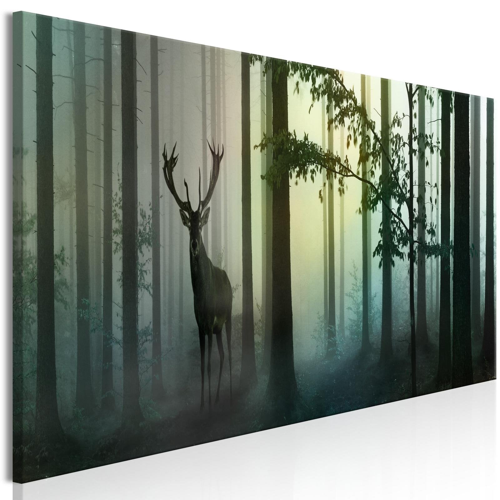 Stretched Canvas Landscape Art - Morning Narrow Green-Tiptophomedecor