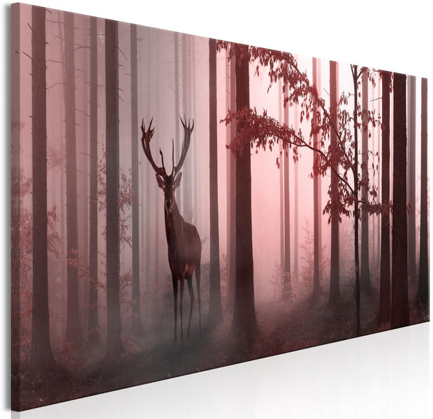 Stretched Canvas Landscape Art - Morning Narrow Pink-Tiptophomedecor