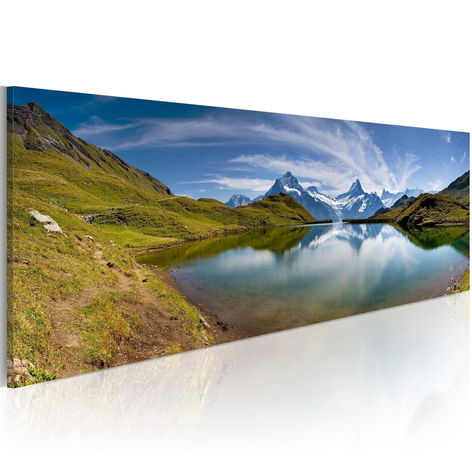 Stretched Canvas Landscape Art - Mountain Lake-Tiptophomedecor