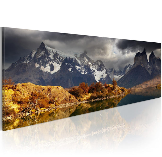 Stretched Canvas Landscape Art - Mountain Landscape Before A Storm-Tiptophomedecor