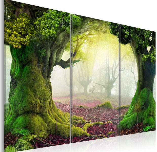 Stretched Canvas Landscape Art - Mysterious Forest 3 Piece-Tiptophomedecor