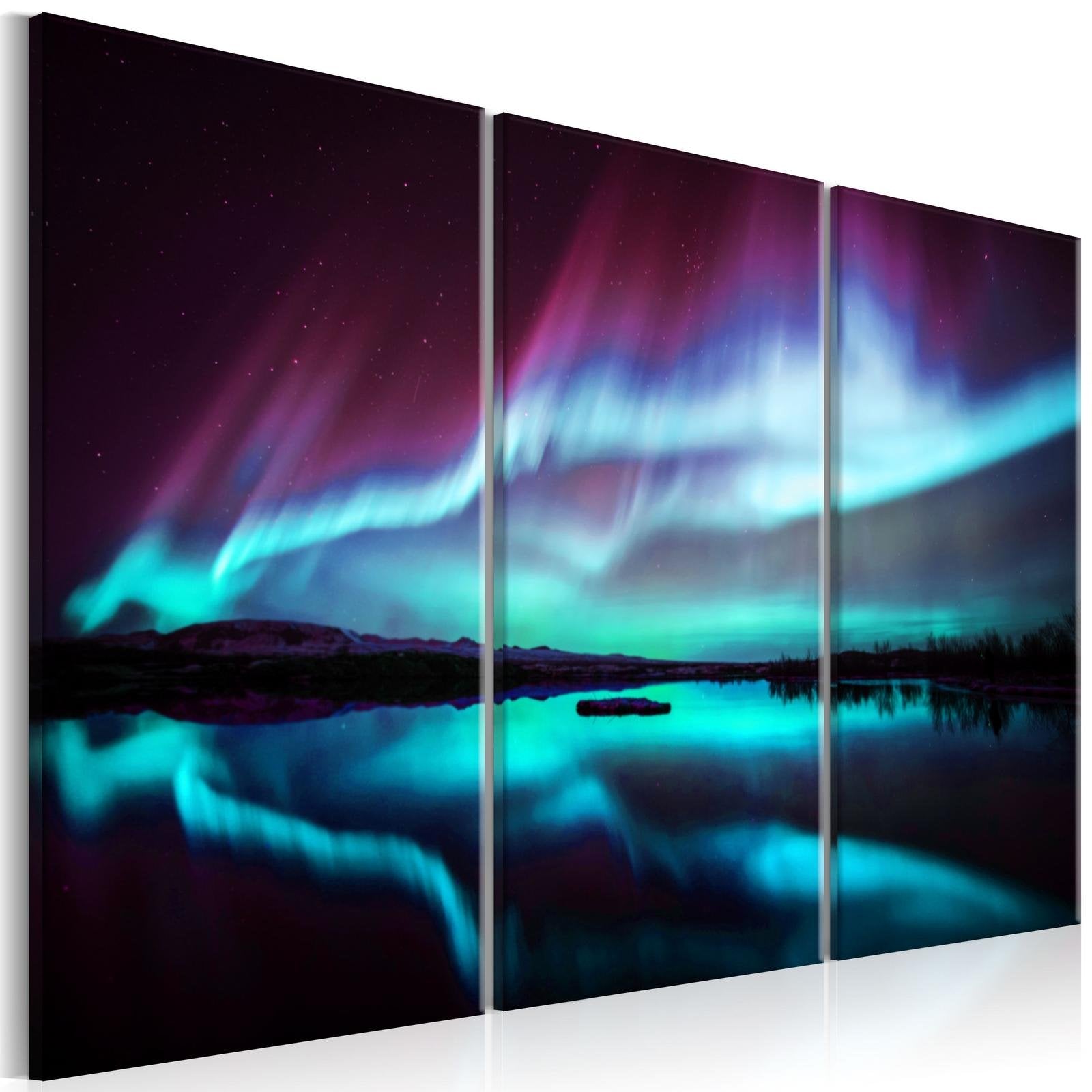 Stretched Canvas Landscape Art - Night Light 3 Piece-Tiptophomedecor
