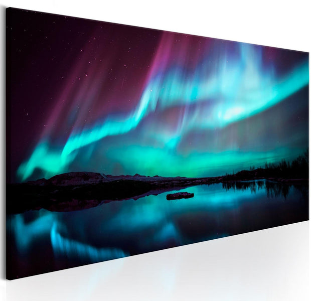 Stretched Canvas Landscape Art - Northern Lights-Tiptophomedecor