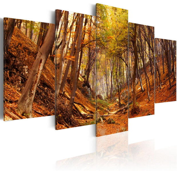 Stretched Canvas Landscape Art - Orange Autumn-Tiptophomedecor