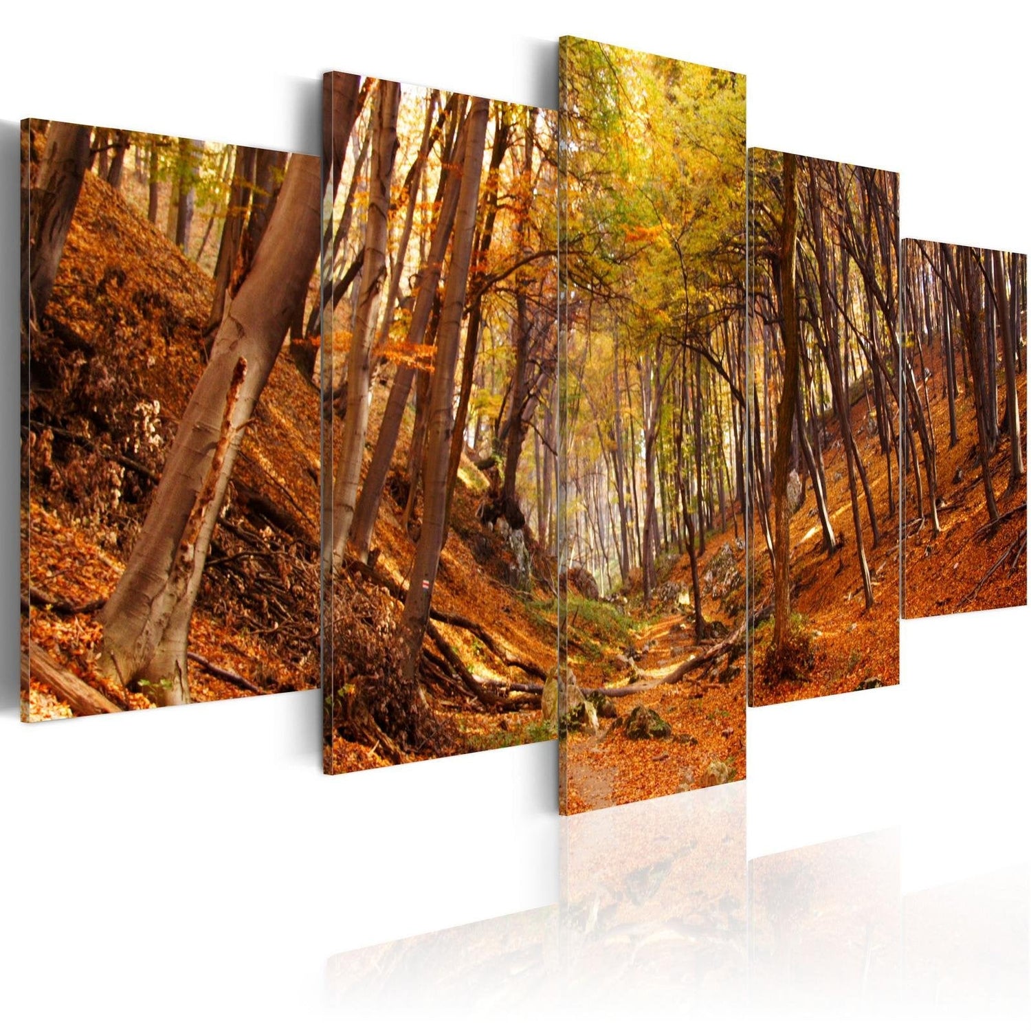 Stretched Canvas Landscape Art - Orange Autumn-Tiptophomedecor