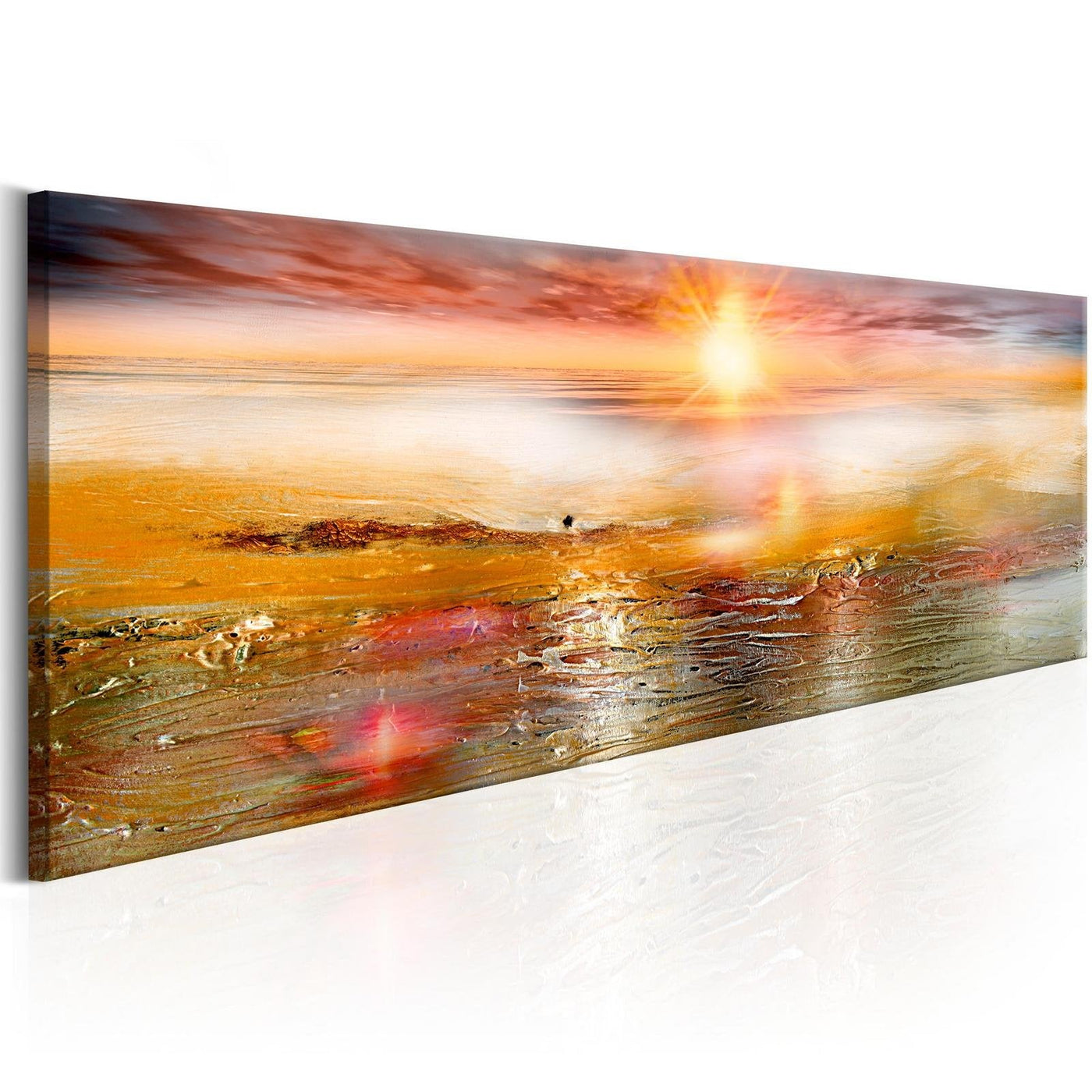 Stretched Canvas Landscape Art - Orange Sea-Tiptophomedecor